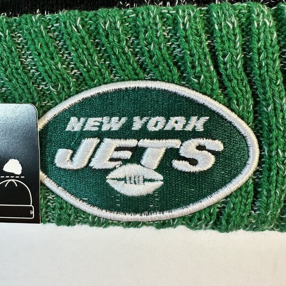 New York Jets New Era On Field Removeable Pom Beanie Football Athleisure - Picture 4 of 8
